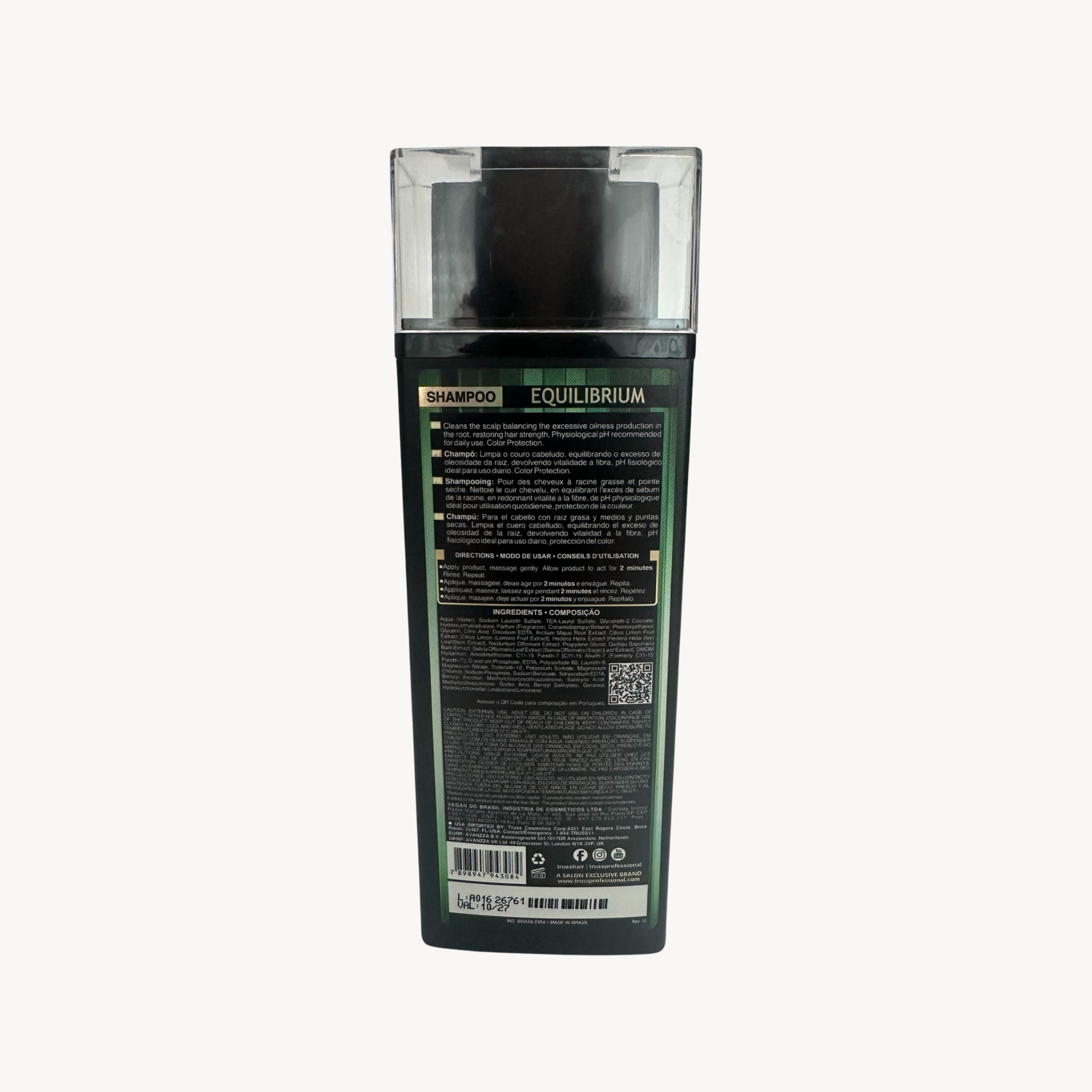 Shampoo Equilibrium TRUSS Equilíbrio e Controlo da Oleosidade