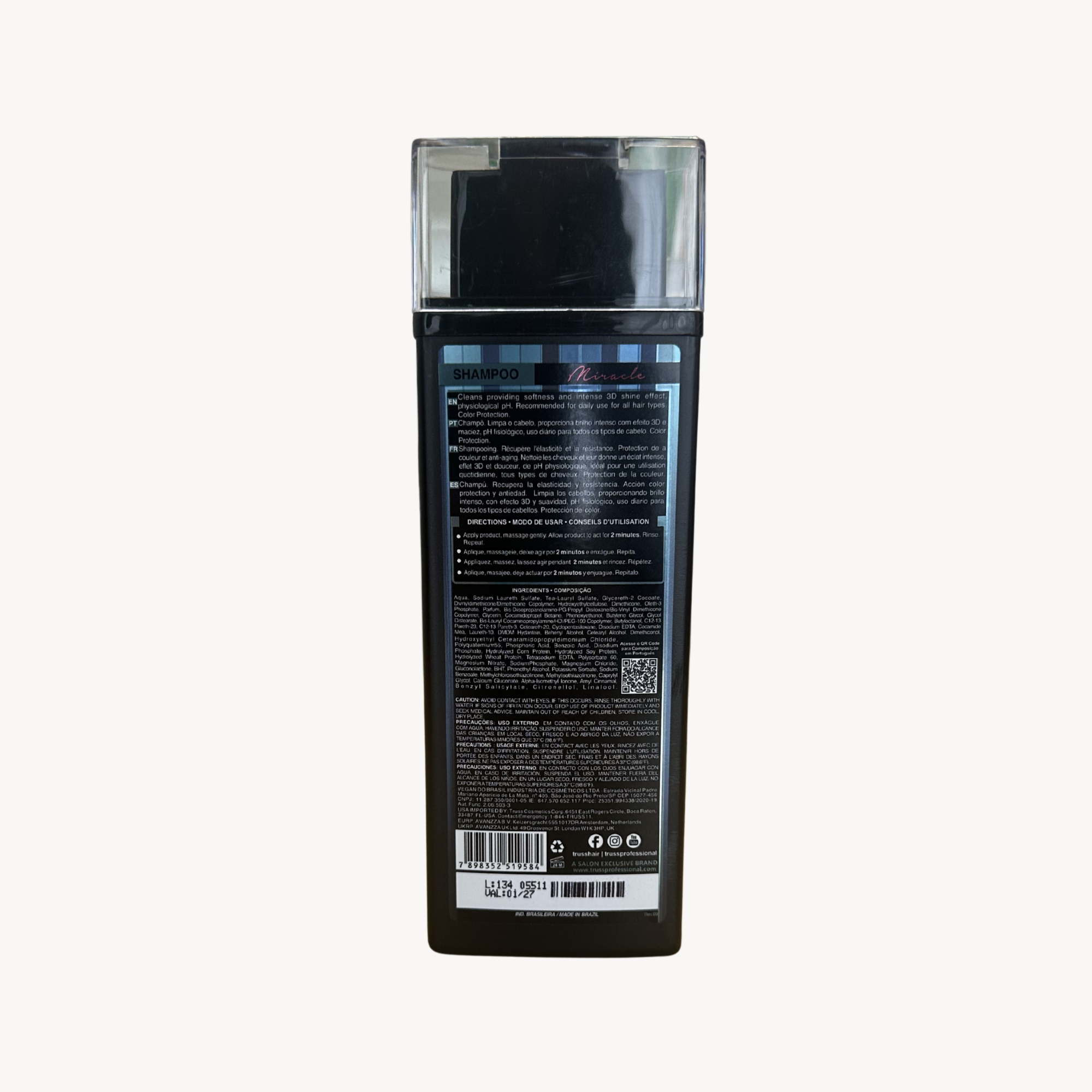 Shampoo Miracle TRUSS Reconstrução e Brilho 3D